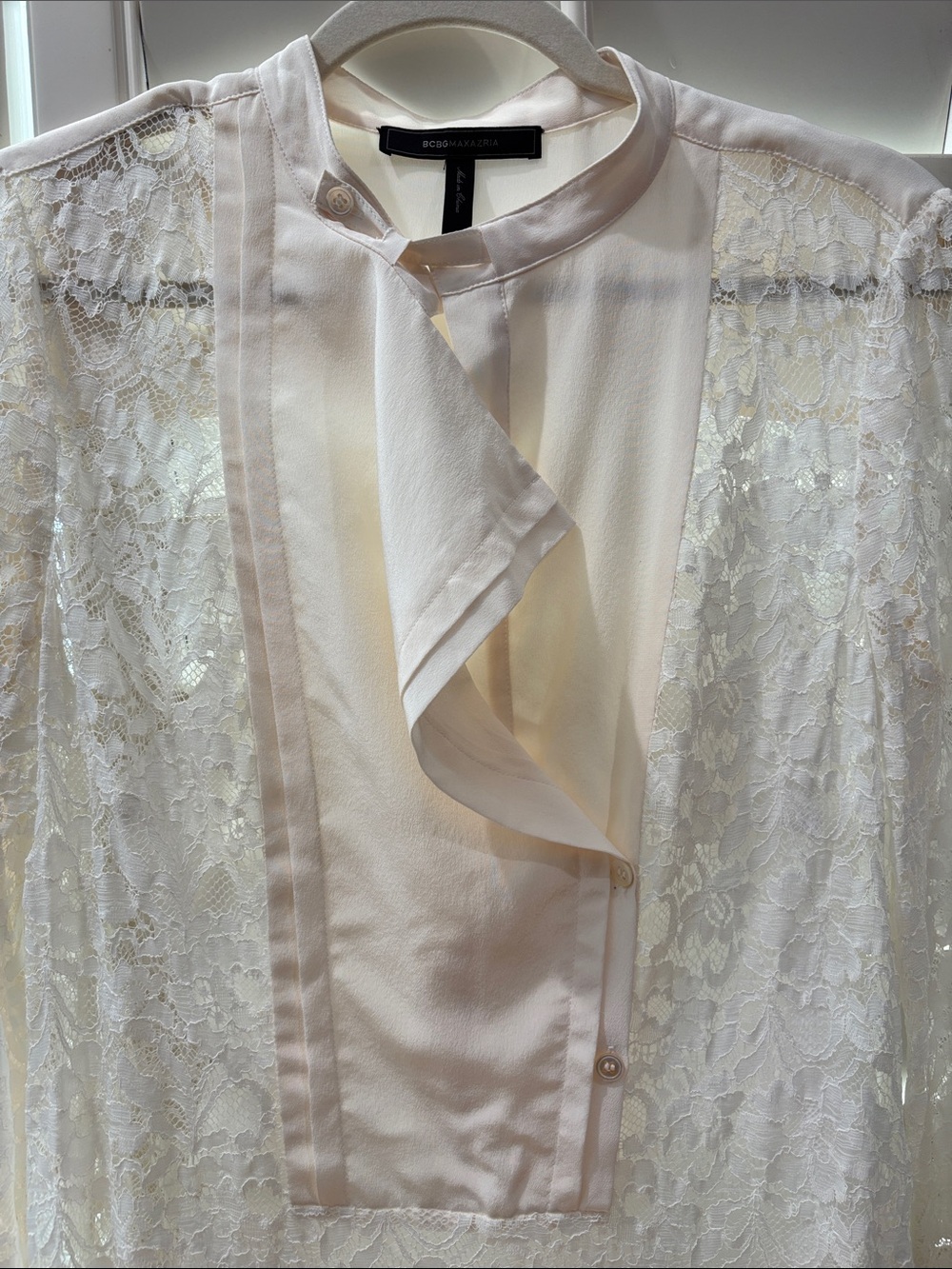 BCBGMaxAzria Lunah Cream Silk and Lace dress - Picture 3 of 4
